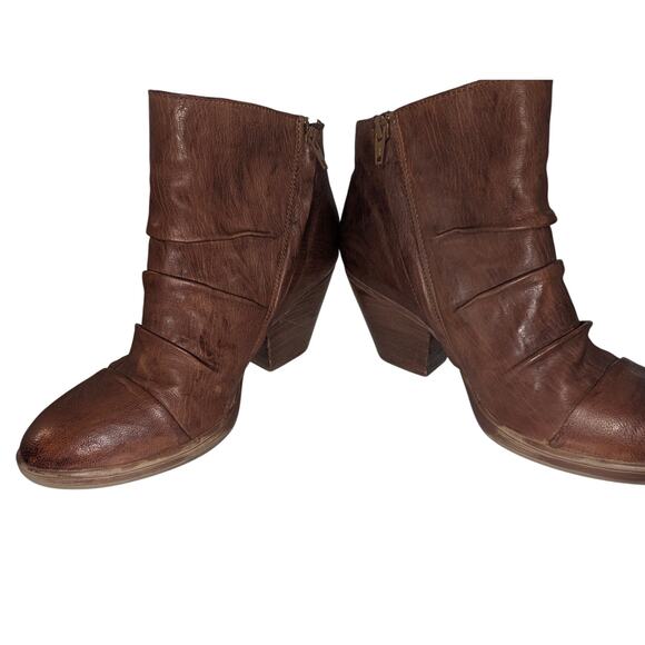 Sofft Gable Boot Women's Cognac Tan Leather Slouch Block Heel Bootie Size 11 - Picture 1 of 8